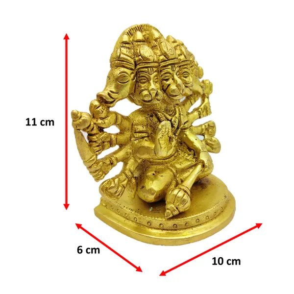 Brass_Panch_Mukhi_Hanuman_Ji_Murti_Sitting_Idol_For_Your_Home_Puja_Pooja_Room_Golden_(11_X_10_X_6_Cm)