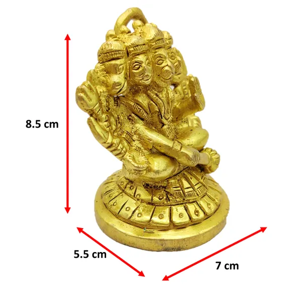 Brass_Panch_Mukhi_Hanuman_Ji_Murti_Sitting_Idol_For_Your_Home_Puja_Pooja_Room_Golden_(_8.5_X_7_X_5.5_Cm_)