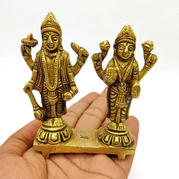 Brass_Lord_Vishnu_And_Lakshmi_Ji_Murti_Idol_For_Your_Home_Puja_Pooja_Room_Golden_(10_X_9_X_2.5_Cm)