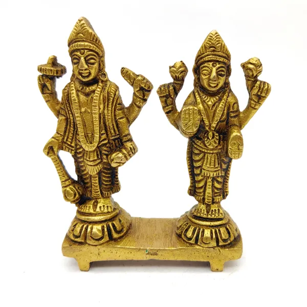 Brass_Lord_Vishnu_And_Lakshmi_Ji_Murti_Idol_For_Your_Home_Puja_Pooja_Room_Golden_(10_X_9_X_2.5_Cm)
