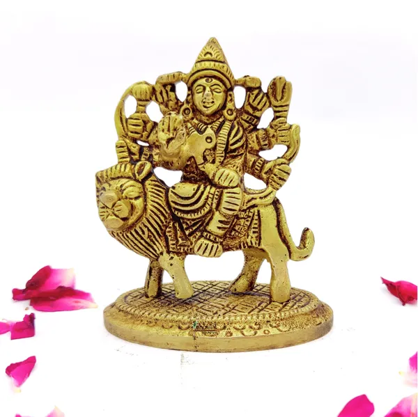 Brass_Maa_Durga_Ji_Murti_Idol_For_Your_Home_Puja_Pooja_Room_Golden_(8_X_6_X_4_Cm)