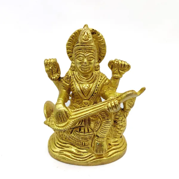 Brass_Maa_Saraswati_Ji_Murti_Idol_for_Your_Home_Puja_Pooja_Room_Golden_(_9.5_X_8_X_5_Cm_)