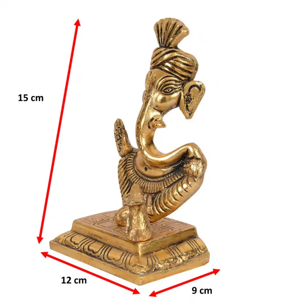 Ganesh_face_with_Mouse_Figurine_for_Home_Office_Decoration_Decor_Gift_Metal_Gold_@15cm