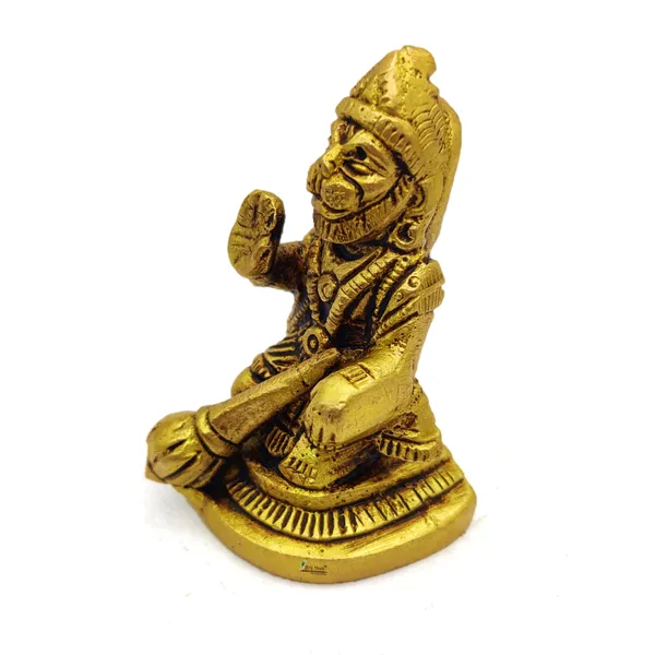 Brass_Hanuman_Ji_Murti_Bageshwar_Balaji_Bajrangbali_Sankat_Mochan_Bhagwan_Idol_For_Your_Home_Puja_Pooja_Room_Golden_(6.5_X_3.5_X_3.5_Cm_)