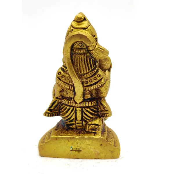 Brass_Hanuman_Ji_Murti_Bageshwar_Balaji_Bajrangbali_Sankat_Mochan_Bhagwan_Idol_For_Your_Home_Puja_Pooja_Room_Golden_(6.5_X_3.5_X_3.5_Cm_)