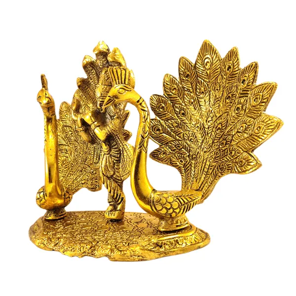 Krishna_playing_flute_with_more_Figurine_Metal_gold
