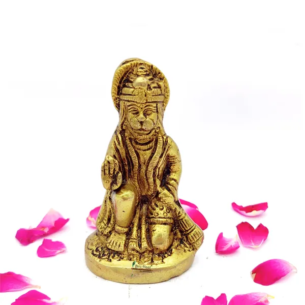 Brass_Lord_Hanuman_Ji_Murti_Bageshwar_Balaji_Bajrangbali_Sankat_Mochan_Bhagwan_Idol_For_Your_Home_Puja_Pooja_Room_Golden_(9_X_5.5_X_4.5_Cm_)