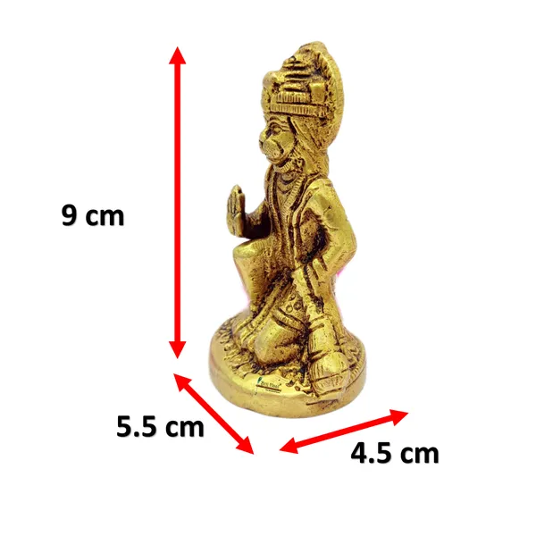 Brass_Lord_Hanuman_Ji_Murti_Bageshwar_Balaji_Bajrangbali_Sankat_Mochan_Bhagwan_Idol_For_Your_Home_Puja_Pooja_Room_Golden_(9_X_5.5_X_4.5_Cm_)