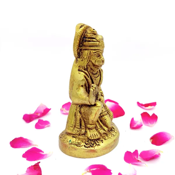 Brass_Lord_Hanuman_Ji_Murti_Bageshwar_Balaji_Bajrangbali_Sankat_Mochan_Bhagwan_Idol_For_Your_Home_Puja_Pooja_Room_Golden_(9_X_5.5_X_4.5_Cm_)