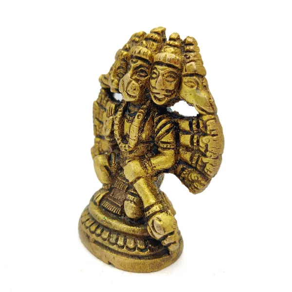 Brass_Panch_Mukhi_Hanuman_Ji_Murti_Sitting_Idol_For_Your_Home_Puja_Pooja_Room_Golden_(6.5_X_5.5_X_2.5_Cm)