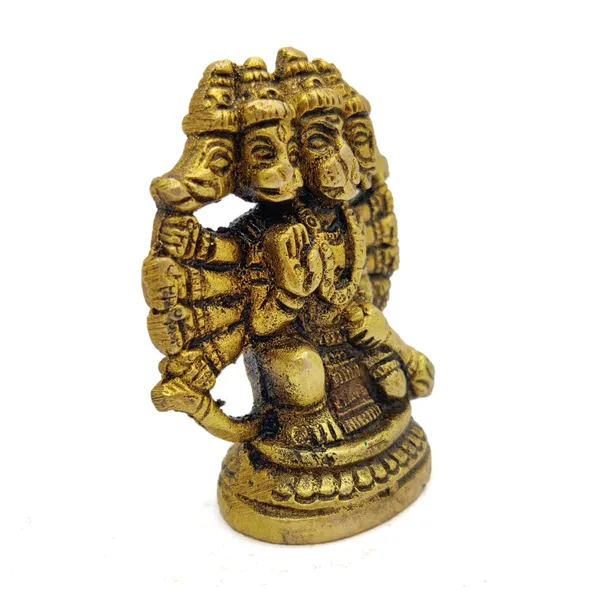 Brass_Panch_Mukhi_Hanuman_Ji_Murti_Sitting_Idol_For_Your_Home_Puja_Pooja_Room_Golden_(6.5_X_5.5_X_2.5_Cm)