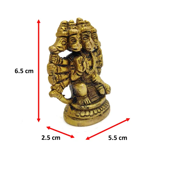 Brass_Panch_Mukhi_Hanuman_Ji_Murti_Sitting_Idol_For_Your_Home_Puja_Pooja_Room_Golden_(6.5_X_5.5_X_2.5_Cm)