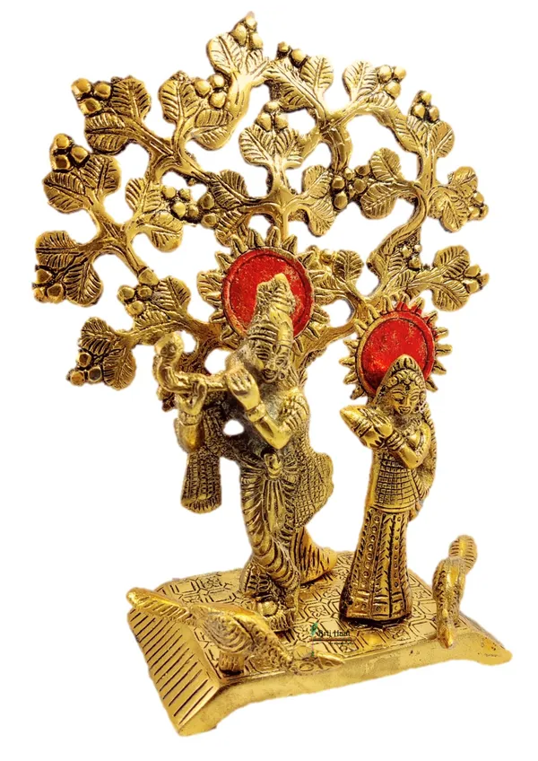 Radha_Krishna_Figurine_Metal_gold_@15cm