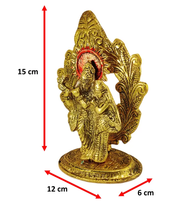 Radha_Krishna_Figurine_Metal_gold_@15cm