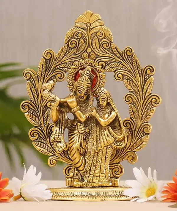 Radha_Krishna_Figurine_Metal_gold_@15cm