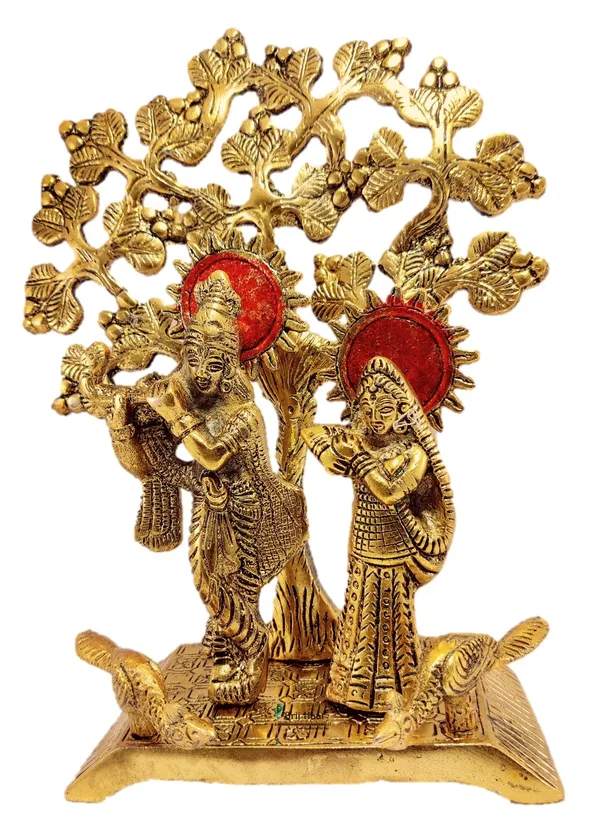 Radha_Krishna_Figurine_Metal_gold_@15cm