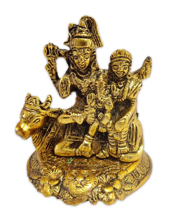 Shiva_Parvati_Ganesh_Karthikeya_sampurna_Shiv_parivar_Sitting_on_Nandi_with_trishul_Figurine_Metal_gold