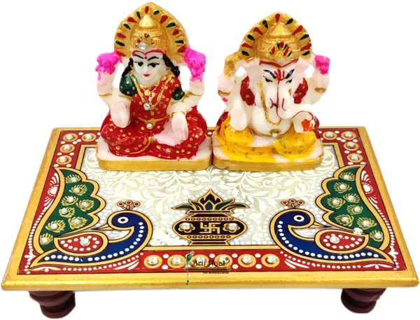 Multi_Lakshmi_Ganesh_Ji_Idol_Statue_With_Beautiful_Choki_For_Home_Office_Pooja_(Stone)
