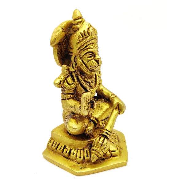 Brass_Hanuman_Ji_Murti_Bageshwar_Balaji_Bajrangbali_Sankat_Mochan_Bhagwan_Idol_For_Your_Home_Puja_Pooja_Room_Golden_(10_X_6_X_5_Cm_)