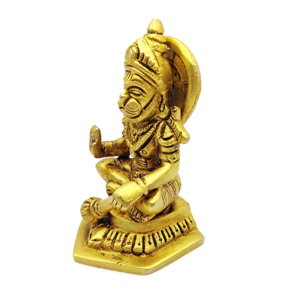 Brass_Hanuman_Ji_Murti_Bageshwar_Balaji_Bajrangbali_Sankat_Mochan_Bhagwan_Idol_For_Your_Home_Puja_Pooja_Room_Golden_(10_X_6_X_5_Cm_)
