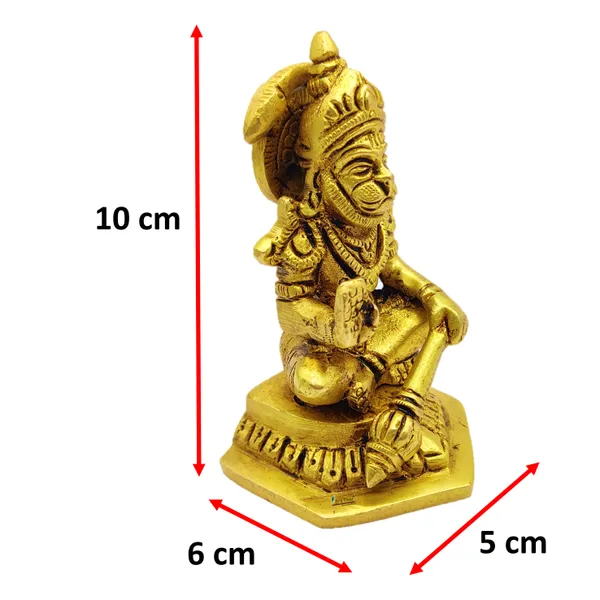 Brass_Hanuman_Ji_Murti_Bageshwar_Balaji_Bajrangbali_Sankat_Mochan_Bhagwan_Idol_For_Your_Home_Puja_Pooja_Room_Golden_(10_X_6_X_5_Cm_)