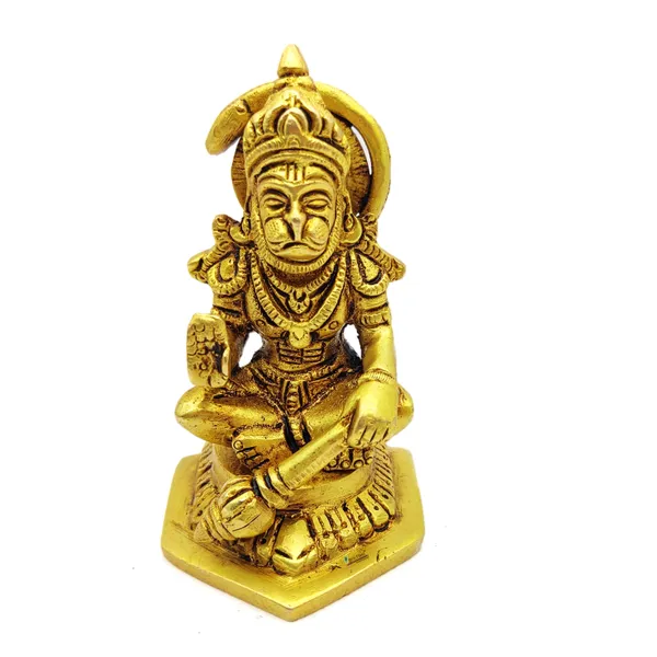 Brass_Hanuman_Ji_Murti_Bageshwar_Balaji_Bajrangbali_Sankat_Mochan_Bhagwan_Idol_For_Your_Home_Puja_Pooja_Room_Golden_(10_X_6_X_5_Cm_)