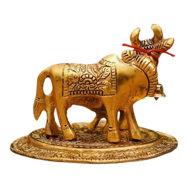 Golden_Kamdhenu_Cow_And_Calf_Showpiece_For_Home_Decoration_And_Decorative_Gift_Item_10Cm_Metal_Gold