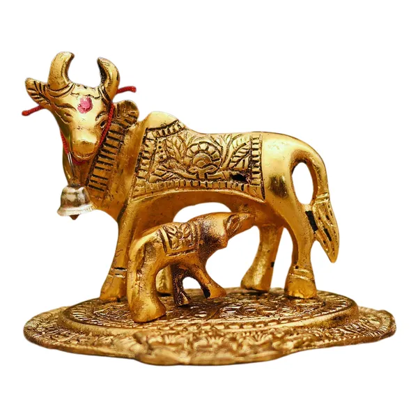 Golden_Kamdhenu_Cow_And_Calf_Showpiece_For_Home_Decoration_And_Decorative_Gift_Item_10Cm_Metal_Gold