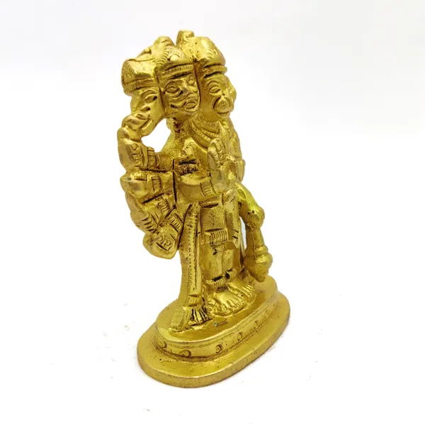Brass_Panch_Mukhi_Hanuman_Ji_Murti_Standing_Idol_For_Your_Home_Puja_Pooja_Room_Golden_(8_X_5.5_X_3_Cm)