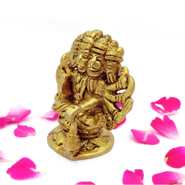 Brass_Panch_Mukhi_Hanuman_Ji_Murti_Sitting_Idol_For_Your_Home_Puja_Pooja_Room_Golden_(7.5_X_7.5_X_4.5_Cm)
