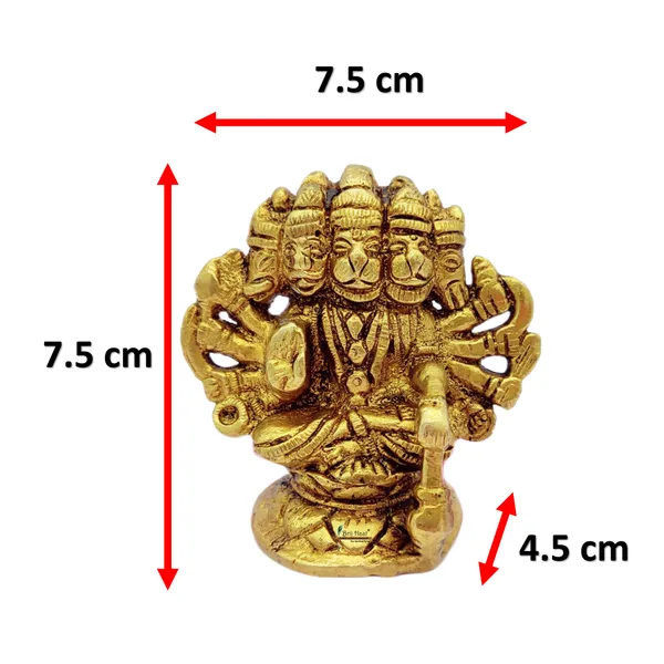 Brass_Panch_Mukhi_Hanuman_Ji_Murti_Sitting_Idol_For_Your_Home_Puja_Pooja_Room_Golden_(7.5_X_7.5_X_4.5_Cm)