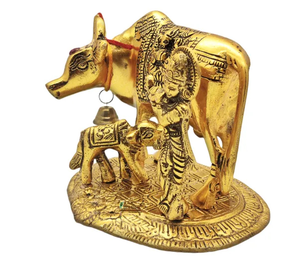 Golden_Kamdhenu_Cow_And_Calf_With_Krishna_Showpiece_For_Home_Decoration_And_Decorative_Gift_Item_16Cm_Metal_Gold