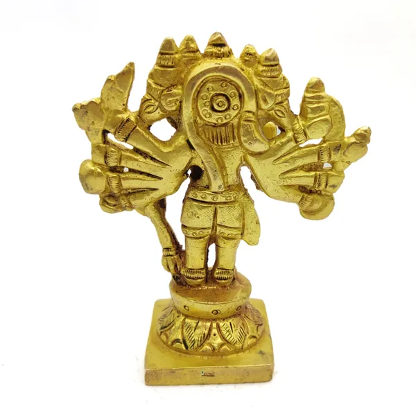 Brass_Panch_Mukhi_Hanuman_Ji_Murti_Standing_Idol_For_Your_Home_Puja_Pooja_Room_Golden_(10.5_X_8_X_4_Cm)
