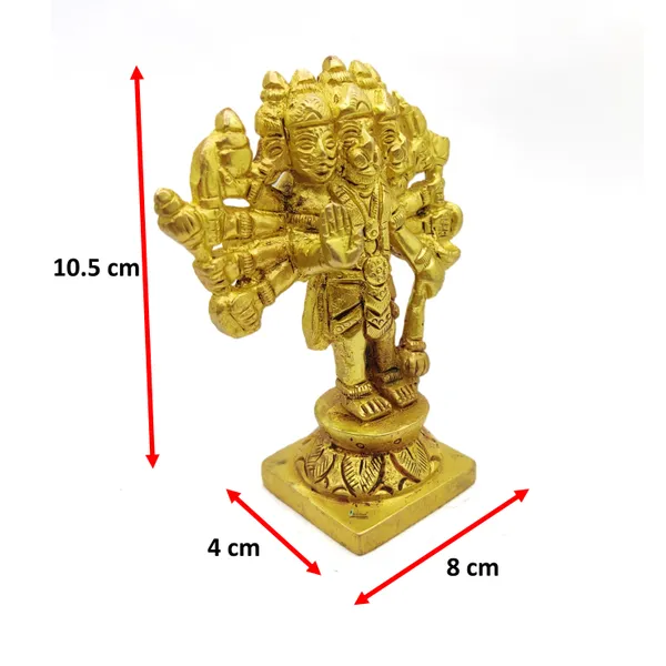 Brass_Panch_Mukhi_Hanuman_Ji_Murti_Standing_Idol_For_Your_Home_Puja_Pooja_Room_Golden_(10.5_X_8_X_4_Cm)
