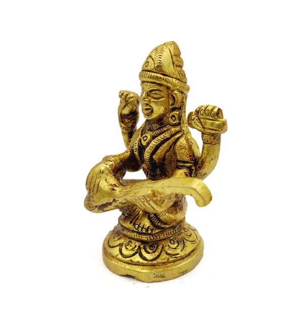 Brass_Maa_Saraswati_Ji_Murti_Idol_For_Your_Home_Puja_Pooja_Room_Golden_(_7_X_5_X_3.5_Cm_)