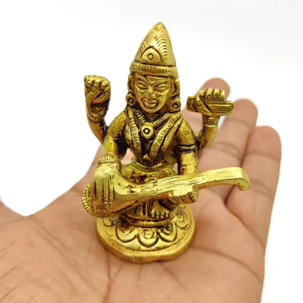 Brass_Maa_Saraswati_Ji_Murti_Idol_For_Your_Home_Puja_Pooja_Room_Golden_(_7_X_5_X_3.5_Cm_)