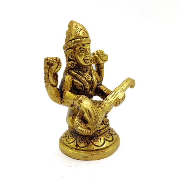 Brass_Maa_Saraswati_Ji_Murti_Idol_For_Your_Home_Puja_Pooja_Room_Golden_(_7_X_5_X_3.5_Cm_)