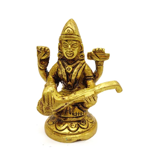 Brass_Maa_Saraswati_Ji_Murti_Idol_For_Your_Home_Puja_Pooja_Room_Golden_(_7_X_5_X_3.5_Cm_)
