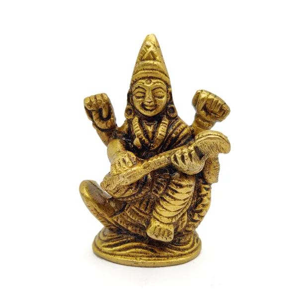 Brass_Maa_Saraswati_Ji_Murti_Idol_For_Your_Home_Puja_Pooja_Room_Golden_(_6_X_4.5_X_3_Cm_)