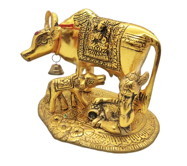 Golden_Kamdhenu_Cow_And_Calf_With_Gopal_Showpiece_For_Home_Decoration_And_Decorative_Gift_Item_16Cm_Metal_Gold