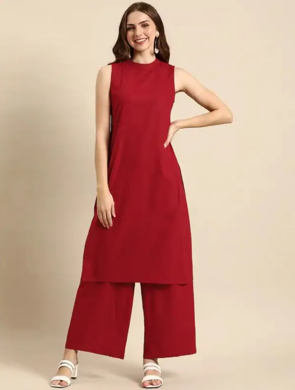 Sleeveless Party Wear Kurta for Women Red Coloured Kurta With Trousers &  With Dupatta Salwar Kameez Set Pakistani Suit Indian Dress. - Etsy