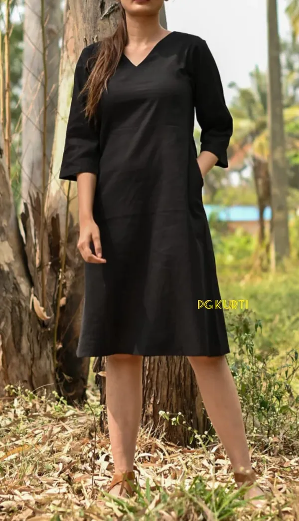 Slub_Cotton_One_Pc_Dress_For_Formal_N_Office_Wear