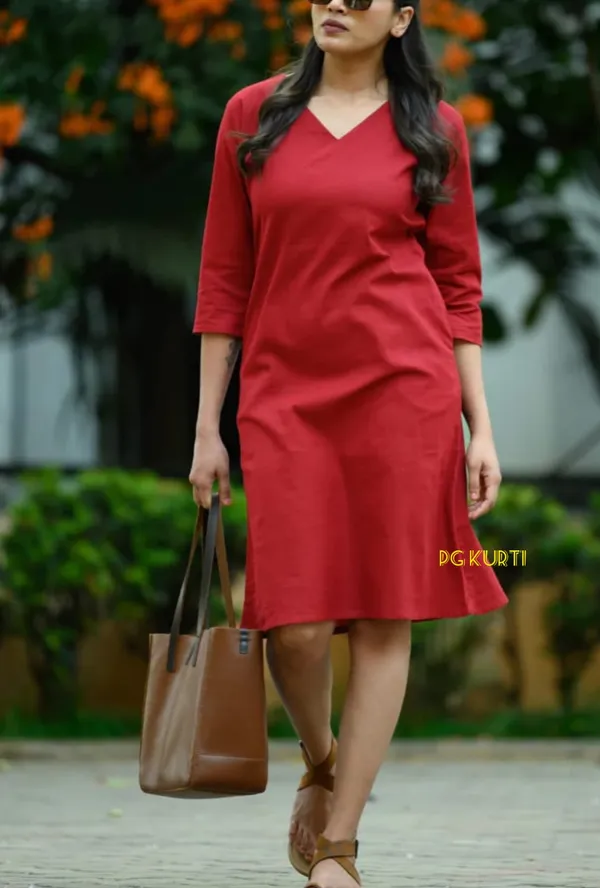Slub_Cotton_V_Neck_One_Pc_Office_Wear_N_Formal_Wear