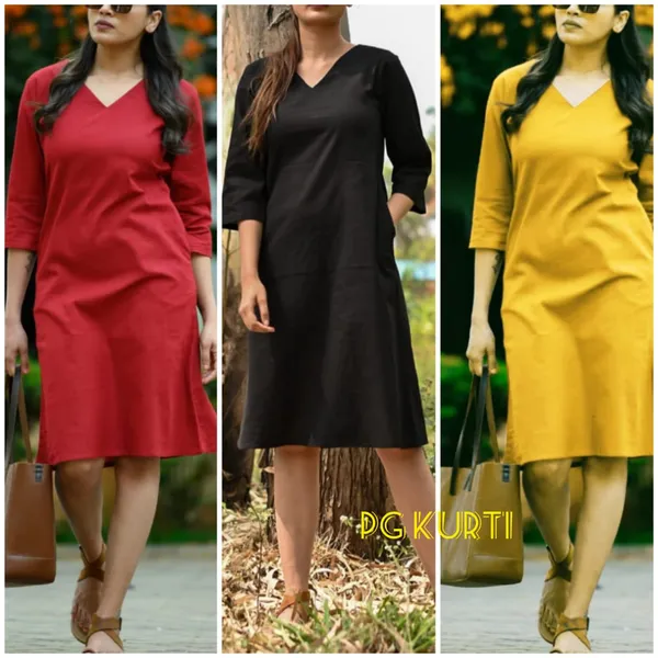 Slub_Cotton_V_Neck_One_Pc_Office_Wear_N_Formal_Wear