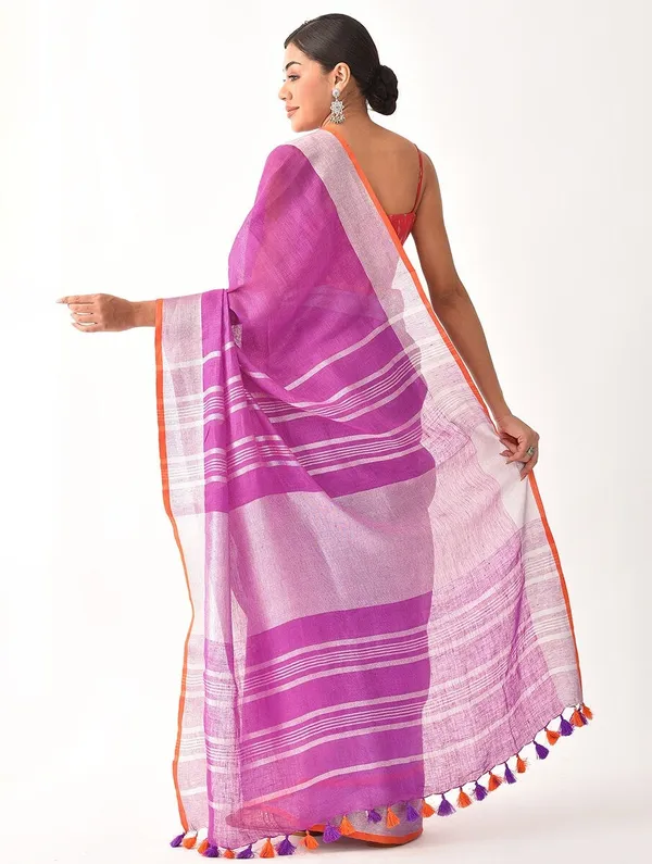 Linen_Cotton_Blend_Contrast_Handloom_Bhagalpuri_Saree_for_Women_(Fuchsia_Pink-Orange)