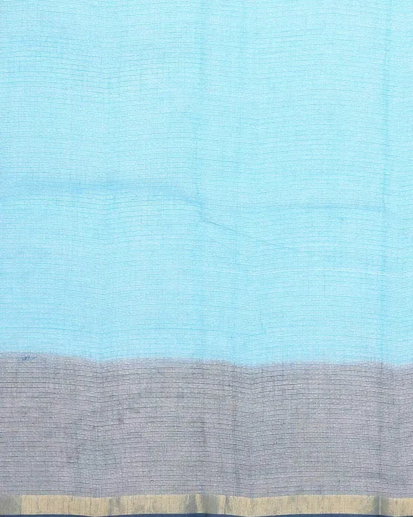 Handloom_Art_Silk_Organza_Net_Two_Dye_Blue_and_Cyan_Bhagalpuri_Saree