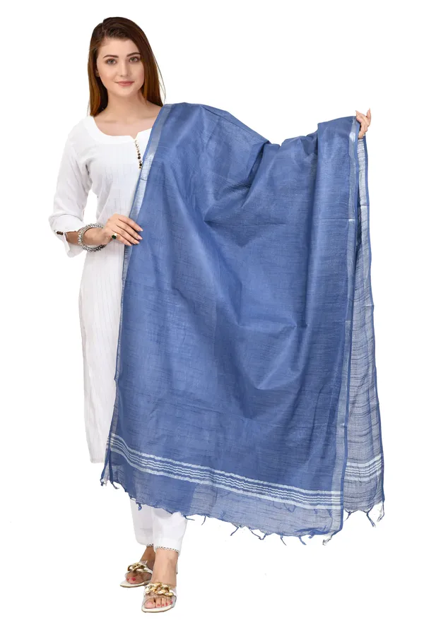 Handloom_Linen_Bhagalpuri_Dupatta_for_women's_(Blue)