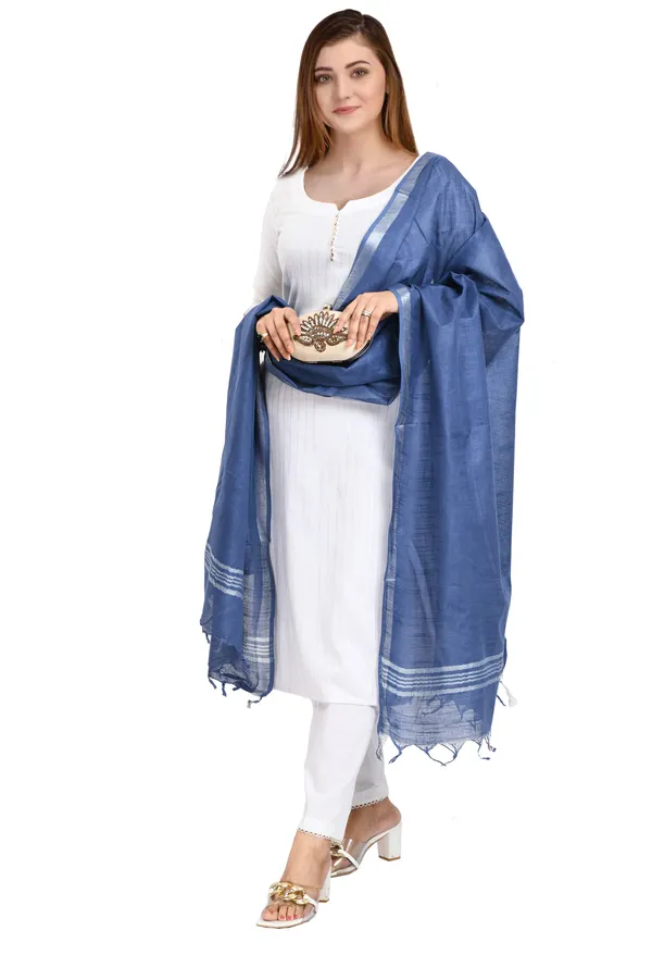 Handloom_Linen_Bhagalpuri_Dupatta_for_women's_(Blue)