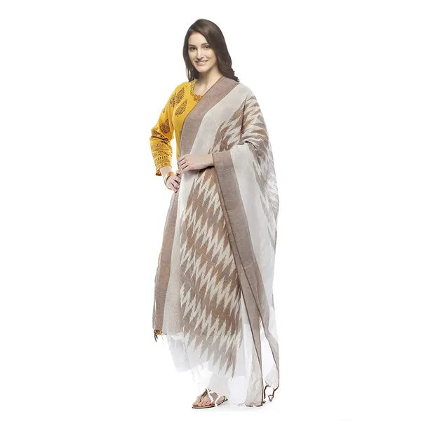 Linen_Cotton_Bhaglpuri_Handloom_Ikkat_Dupatta_for_women's_(Brown)