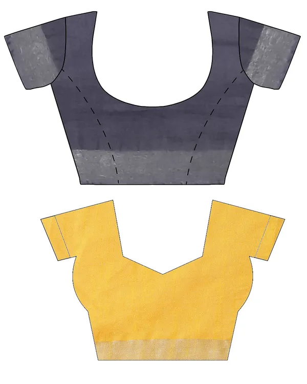 Grey_&_Yellow_women's_Bhagalpuri_Handloom_Cotton-Linen_Blend_Saree_Combo_(Pack_Of_2)_With_Running_Unstitched_Blouse_Piece